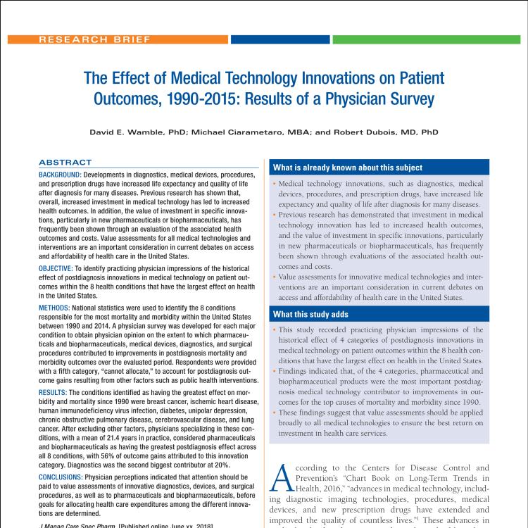 The Effect of Medical Technologies Study